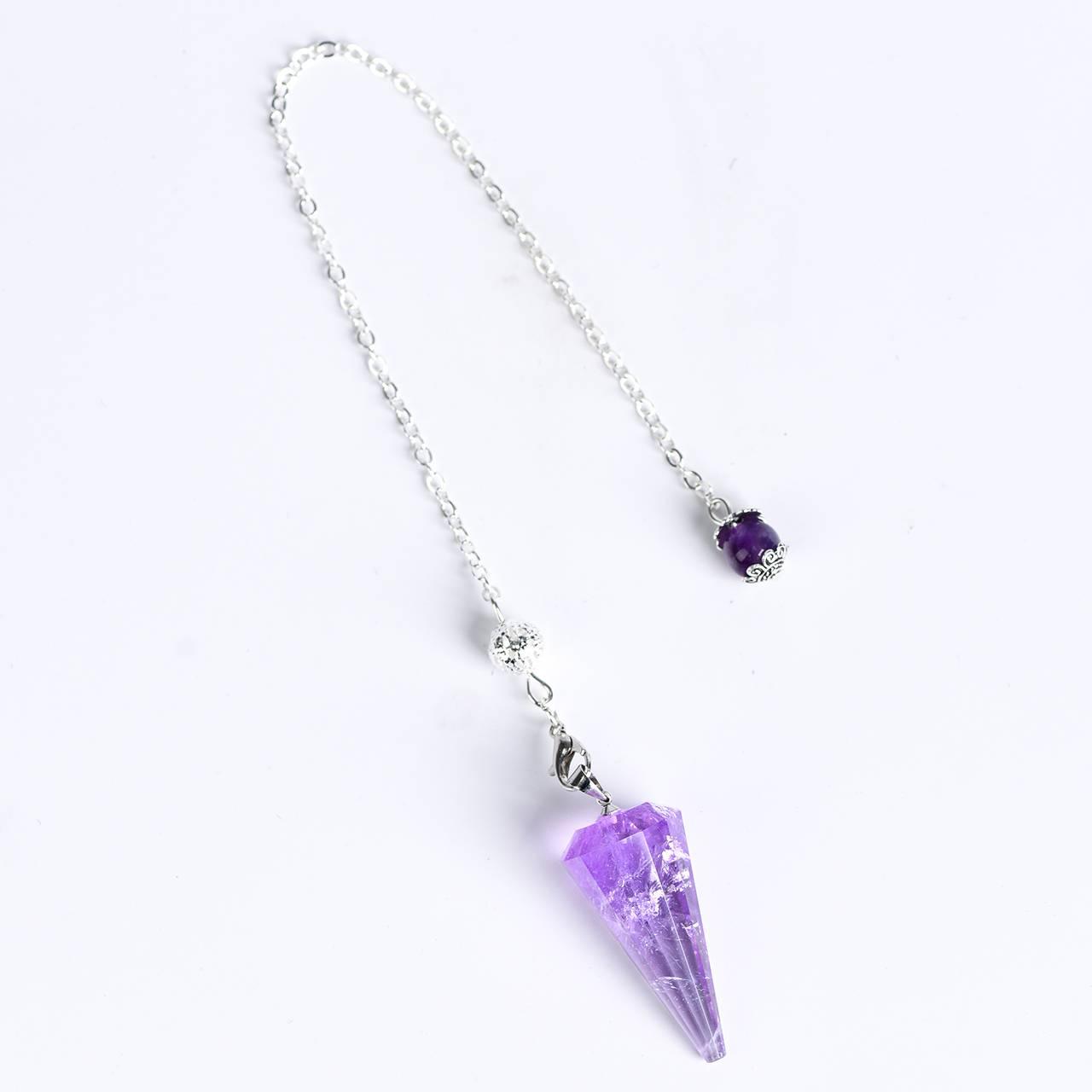 Twelve Faceted Cone Energy Crystal Pendulum