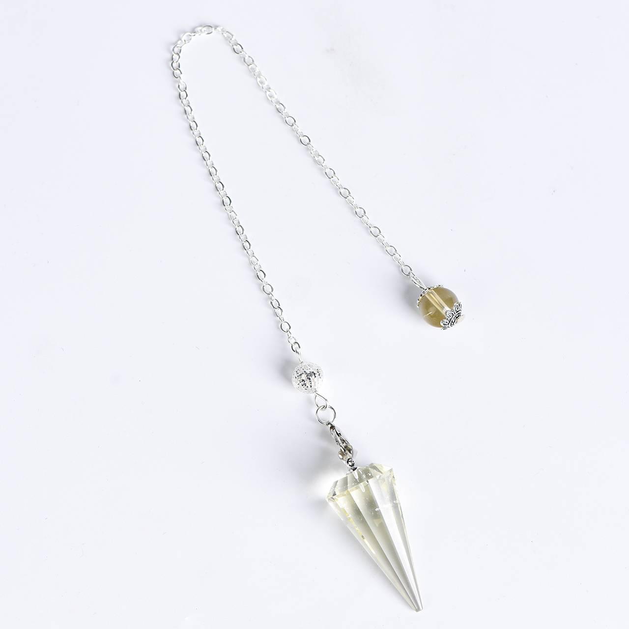 Twelve Faceted Cone Energy Crystal Pendulum