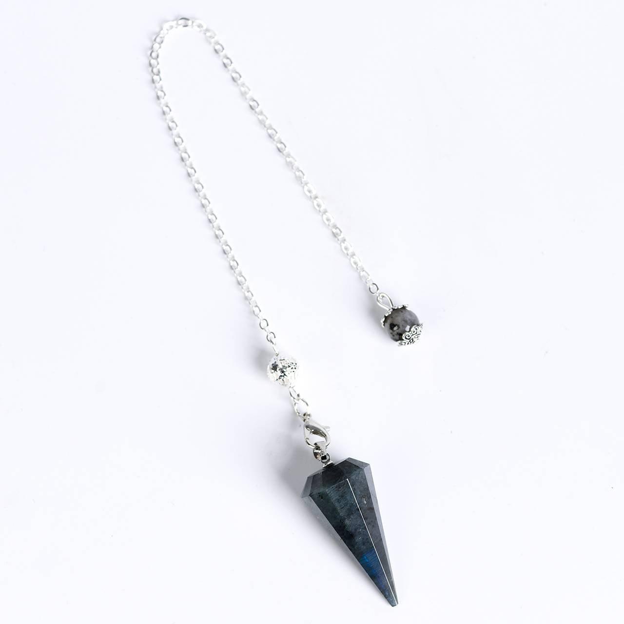 Twelve Faceted Cone Energy Crystal Pendulum