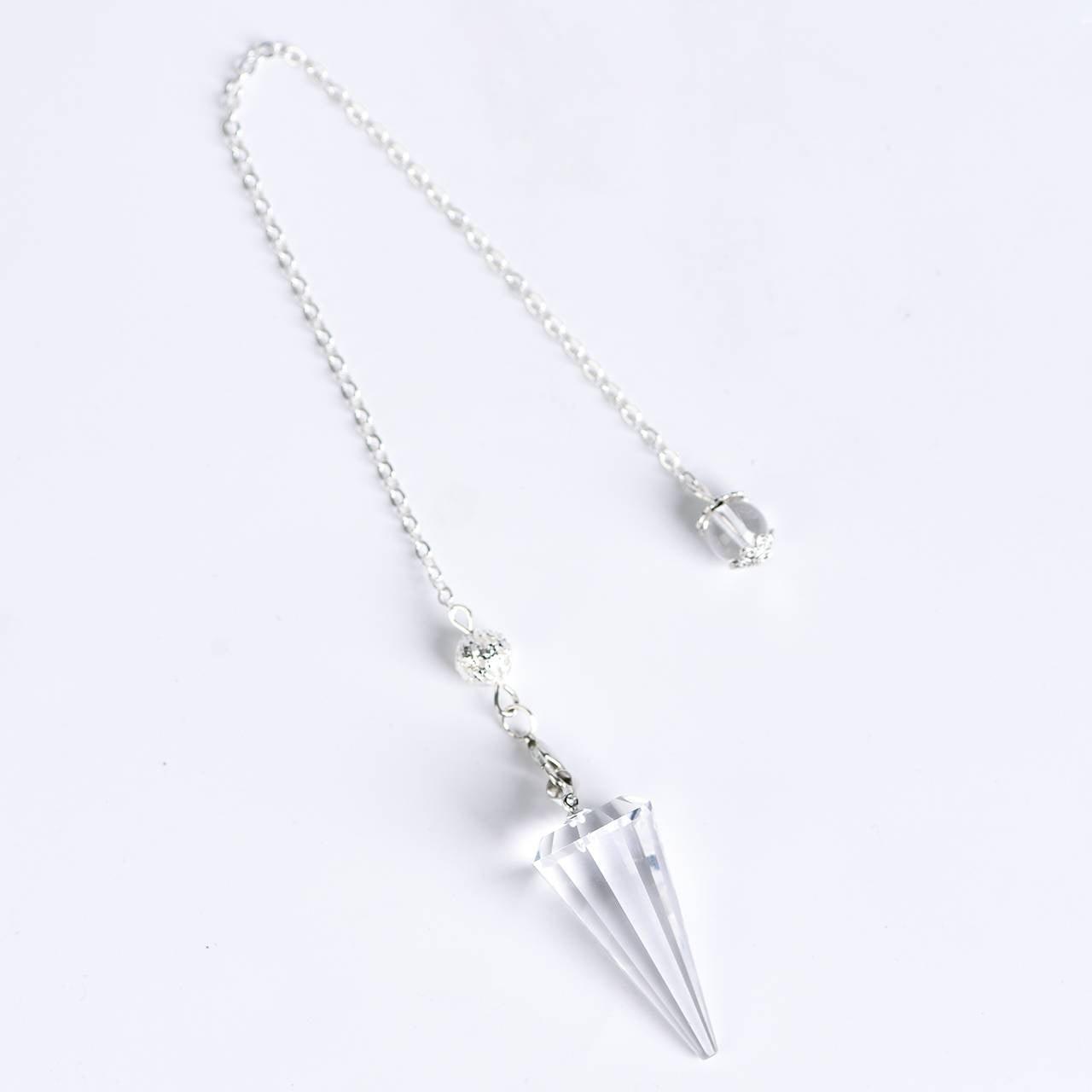 Twelve Faceted Cone Energy Crystal Pendulum