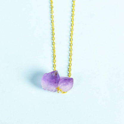 Natural Amethyst Flower Pendant Necklace