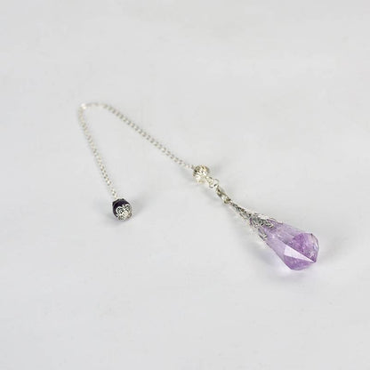 Twelve Faceted Natural Energy Crystal Pendulum