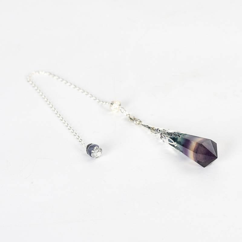 Twelve Faceted Natural Energy Crystal Pendulum