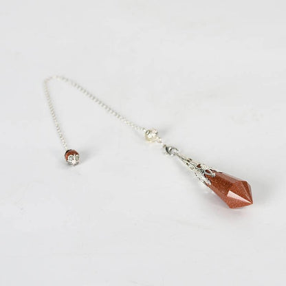 Twelve Faceted Natural Energy Crystal Pendulum