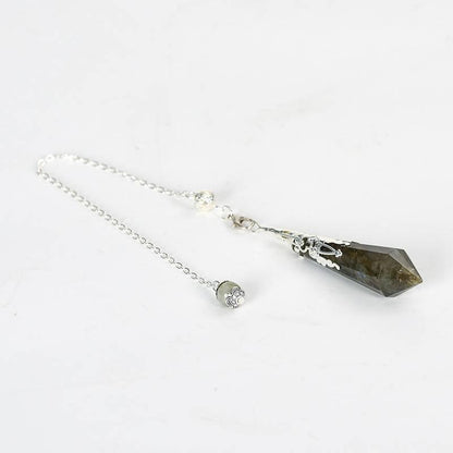 Twelve Faceted Natural Energy Crystal Pendulum