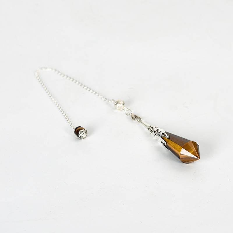 Twelve Faceted Natural Energy Crystal Pendulum