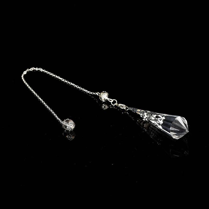 Twelve Faceted Natural Energy Crystal Pendulum