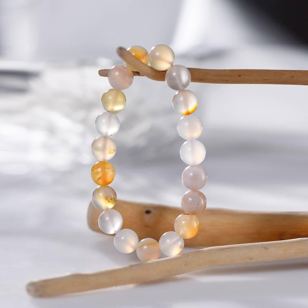 Premium Cherry Blossom Agate Crystal Bracelet