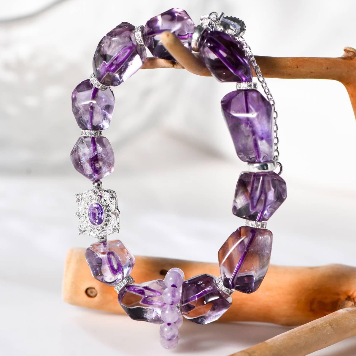 Premium Faceted Amethyst Crystal Bracelet