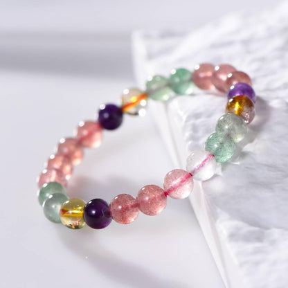 Premium Rainbow Strawberry Crystal Bracelet