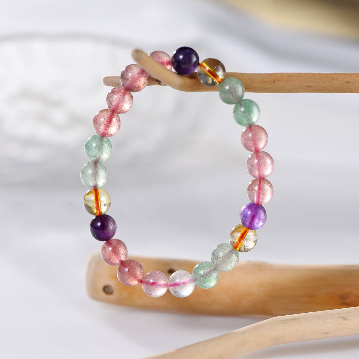 Premium Rainbow Strawberry Crystal Bracelet