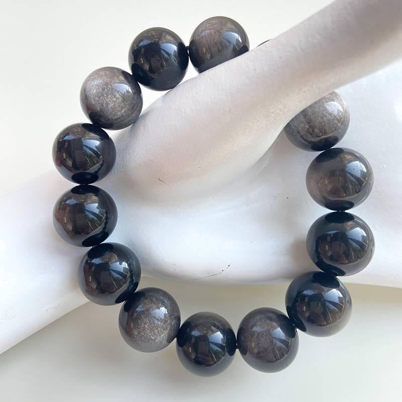 Premium Silver Obsidian Crystal Bracelet