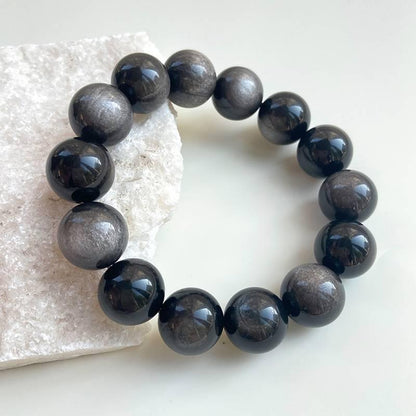 Premium Silver Obsidian Crystal Bracelet