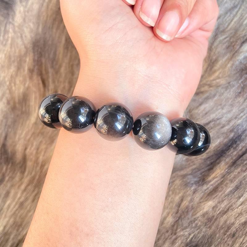 Premium Silver Obsidian Crystal Bracelet