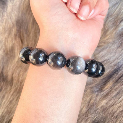 Premium Silver Obsidian Crystal Bracelet