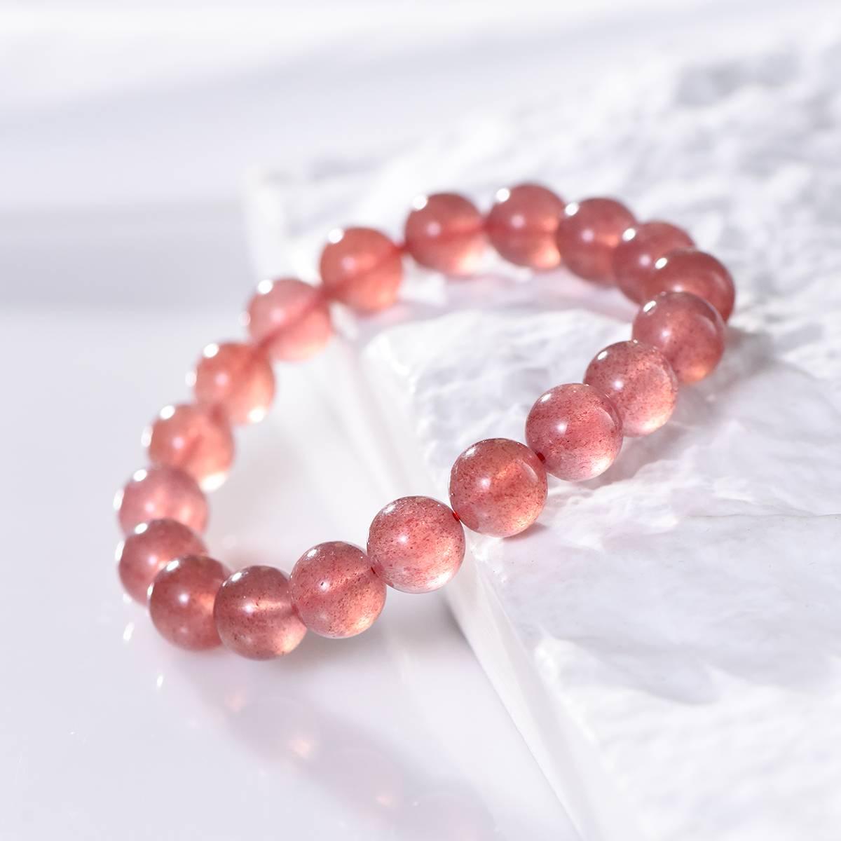 Premium Strawberry Quartz Crystal Bracelet