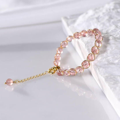 Premium Strawberry Quartz Fortune Bracelet