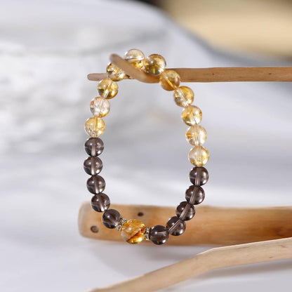 Premium Yellow Agate & Smoky Quartz Bracelet