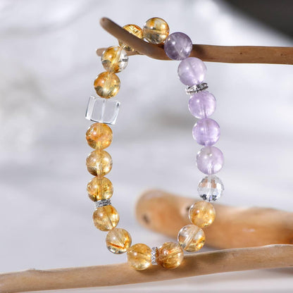 Premium Yellow Amethyst & Lavender Quartz Bracelet