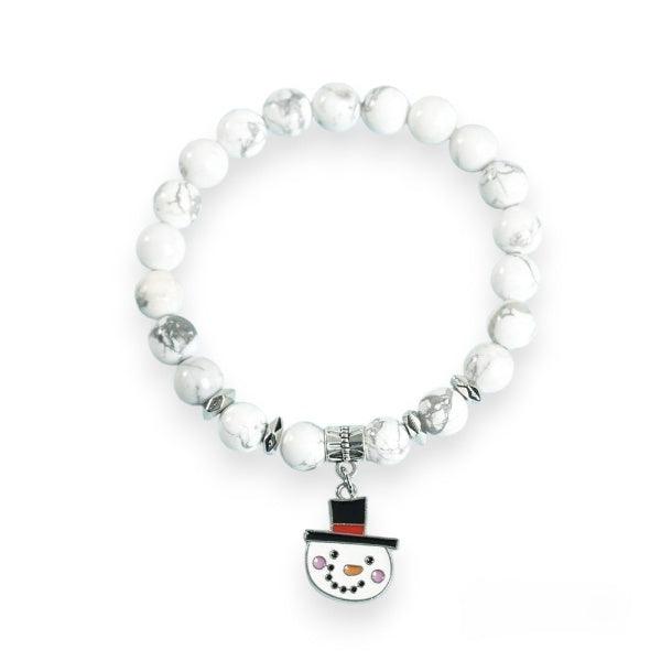 Snowman Charm Crystal Bracelet