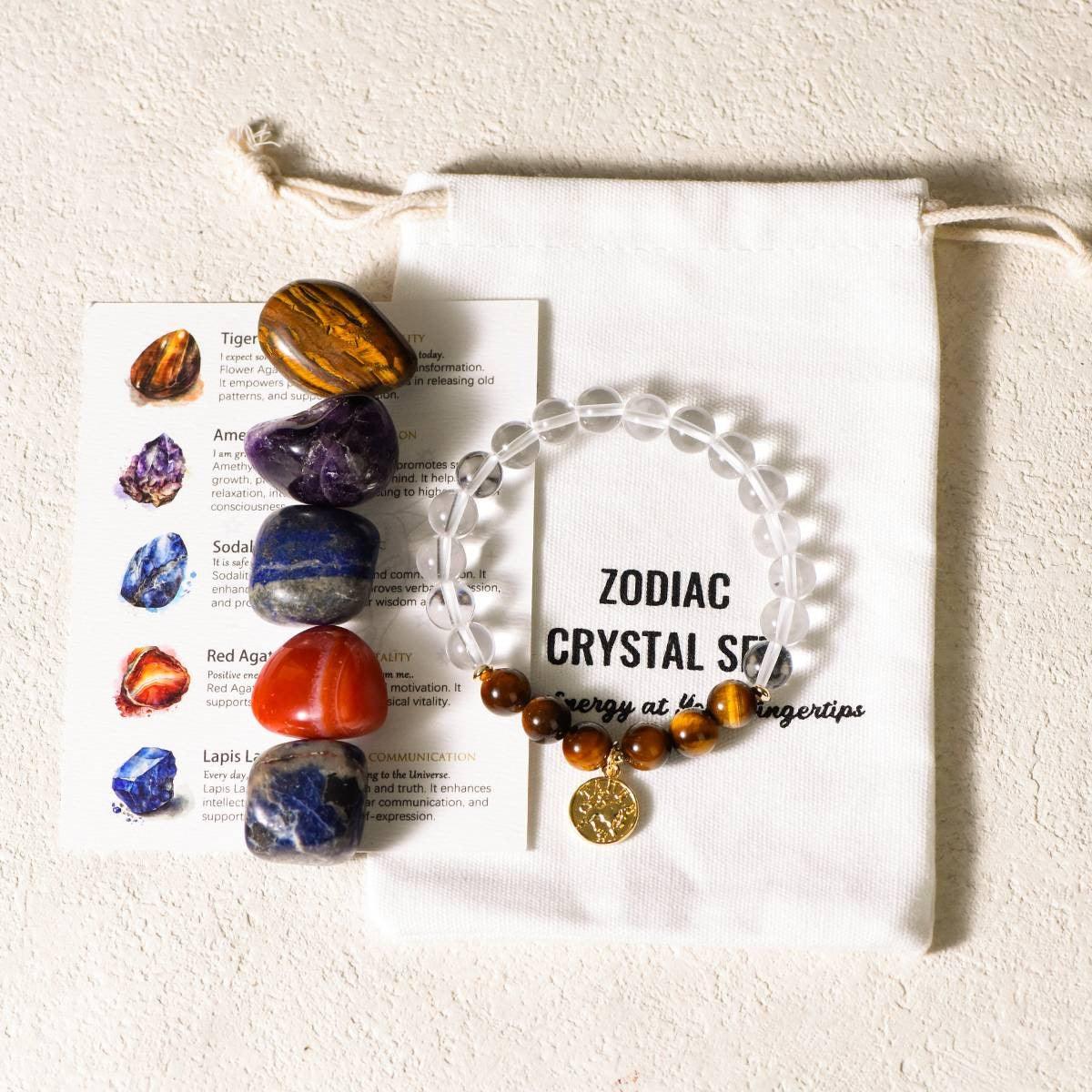 Zodiac Healing Stone Bracelet Gift Set