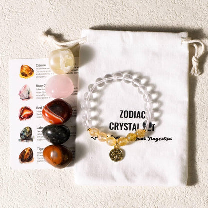 Zodiac Healing Stone Bracelet Gift Set