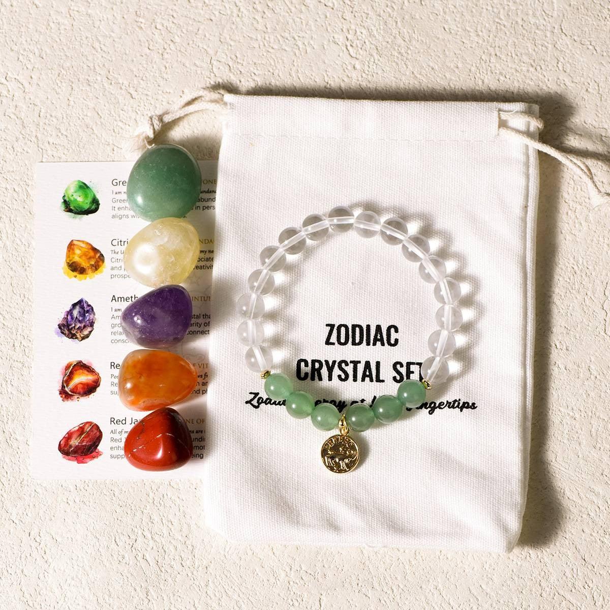 Zodiac Healing Stone Bracelet Gift Set