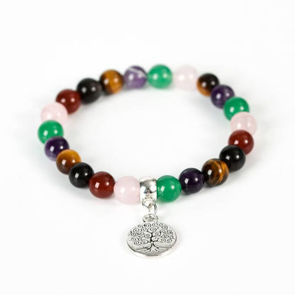 Seven Chakra Colorful Crystal Healing Accessory Bracelet