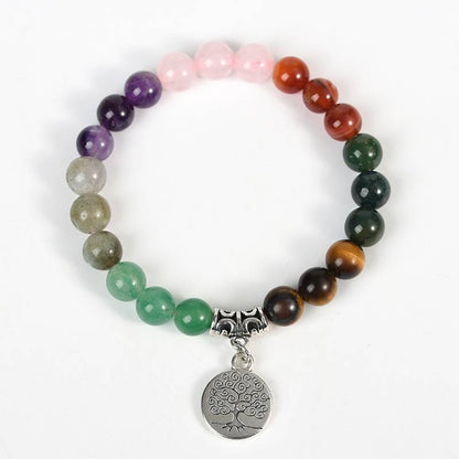 Seven Chakra Colorful Crystal Healing Accessory Bracelet