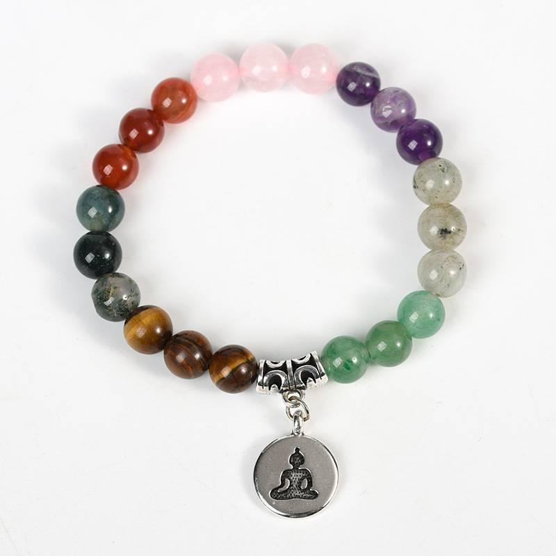 Seven Chakra Colorful Crystal Healing Accessory Bracelet