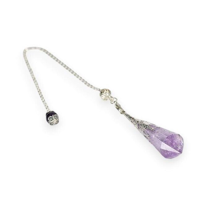 Twelve Faceted Natural Energy Crystal Pendulum