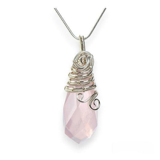 Wire-Wrapped Natural Energy Crystal Necklace