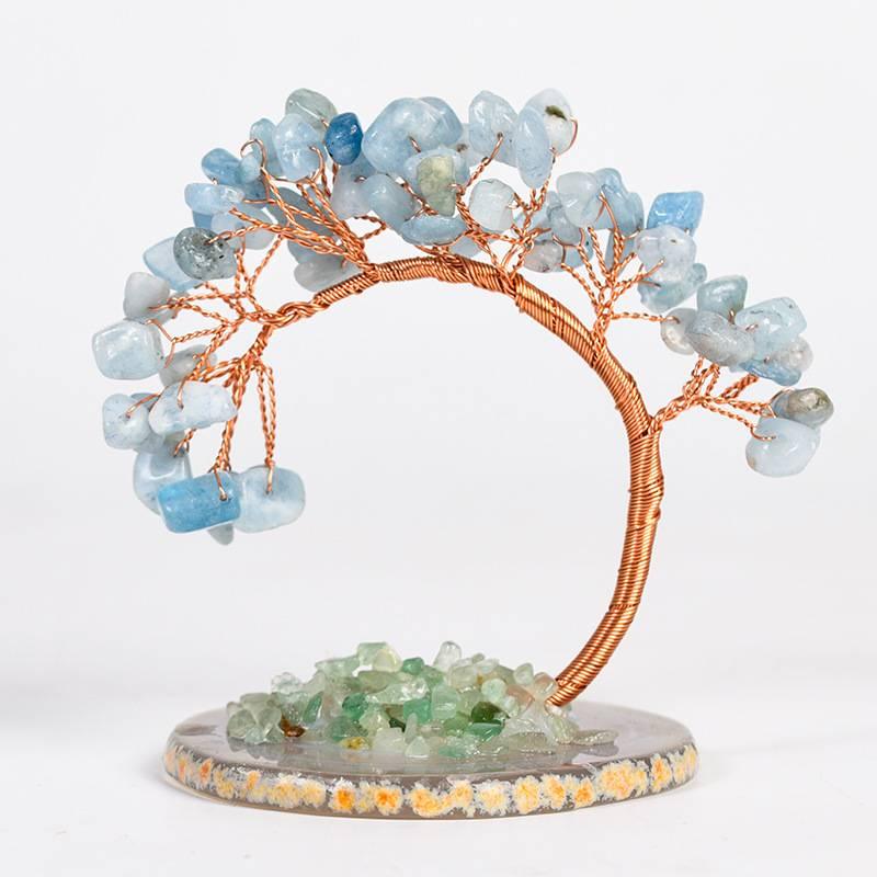 Curved Cypress Agate Base Crystal Tree Decor