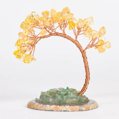 Curved Cypress Agate Base Crystal Tree Decor