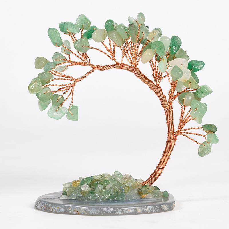 Curved Cypress Agate Base Crystal Tree Decor