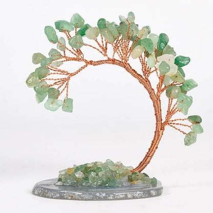 Curved Cypress Agate Base Crystal Tree Decor