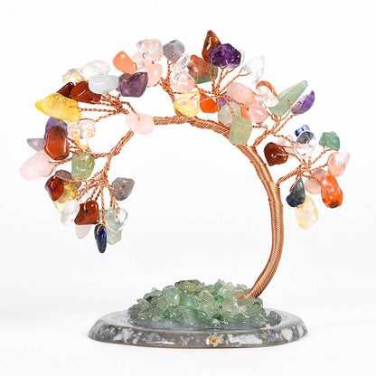 Curved Cypress Agate Base Crystal Tree Decor