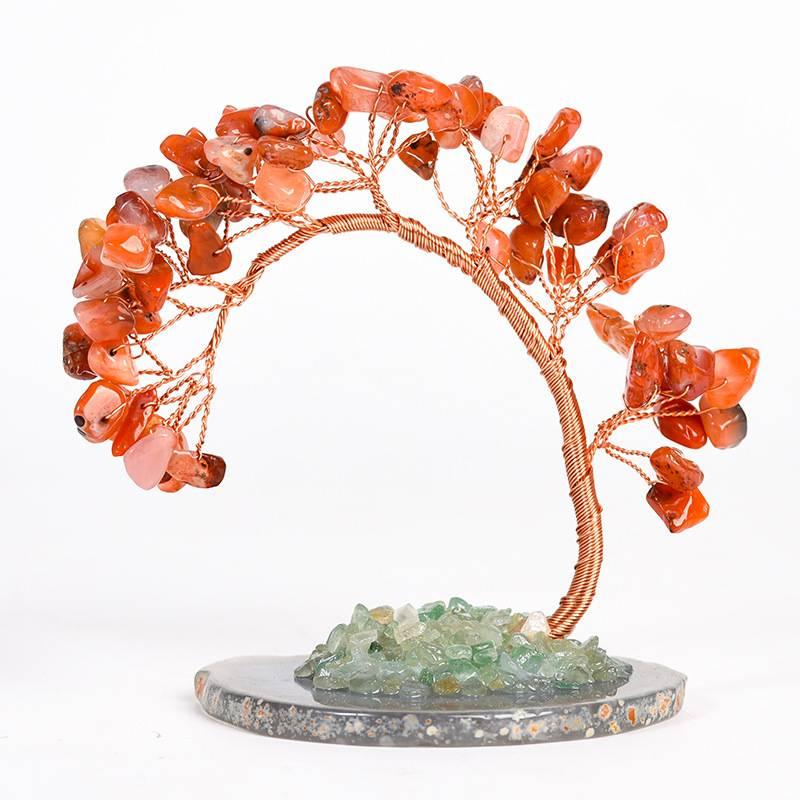 Curved Cypress Agate Base Crystal Tree Decor