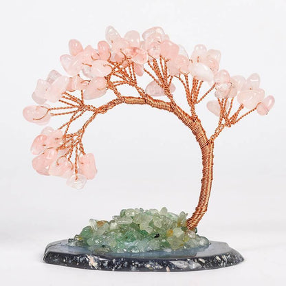 Curved Cypress Agate Base Crystal Tree Decor