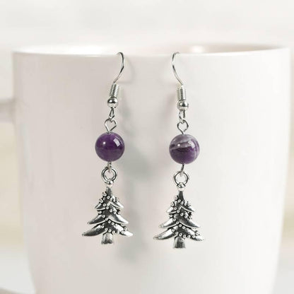 Christmas Tree Crystal Bead Earrings