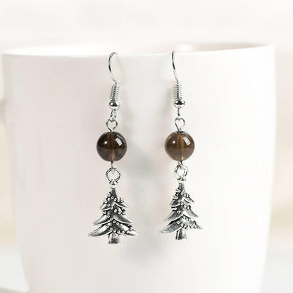 Christmas Tree Crystal Bead Earrings