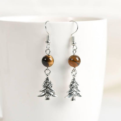 Christmas Tree Crystal Bead Earrings