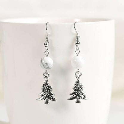 Christmas Tree Crystal Bead Earrings