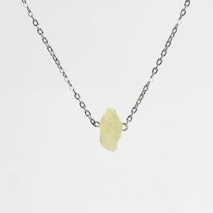 Natural Raw Stone Drilled Pendant Necklace