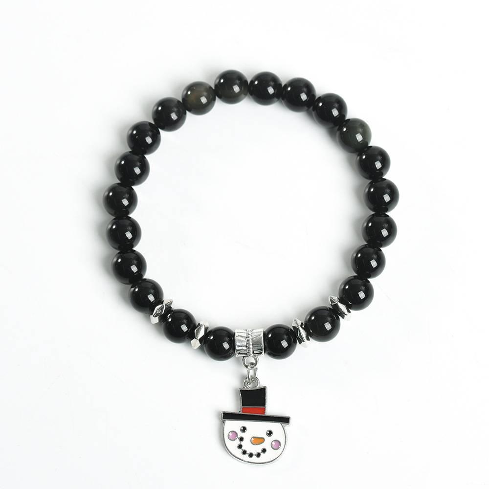 Snowman Charm Crystal Bracelet