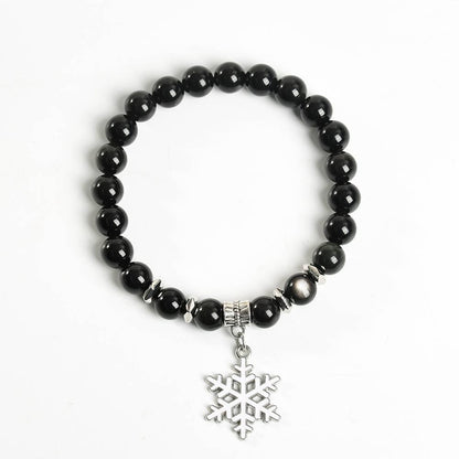 Snowflake Charm Crystal Bracelet